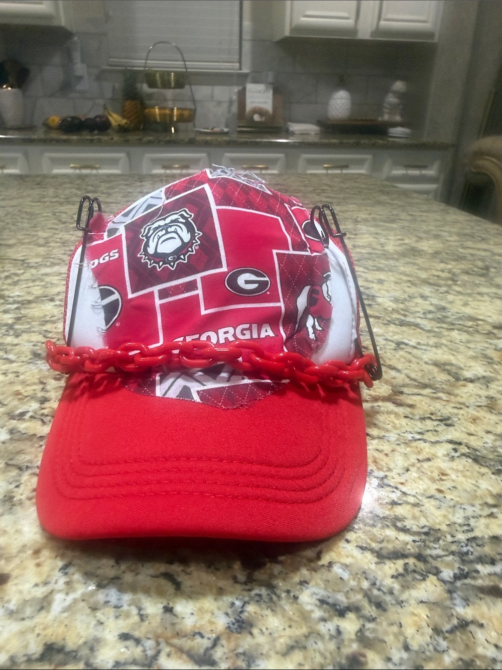 Georgia Bulldogs Red Chain Accent Cap